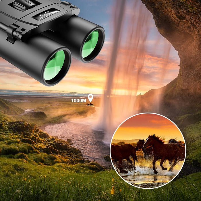 8 X 21 Zoom Binoculars Telephoto 3000M Long Distance Foldable Hd Mini Telescope Black