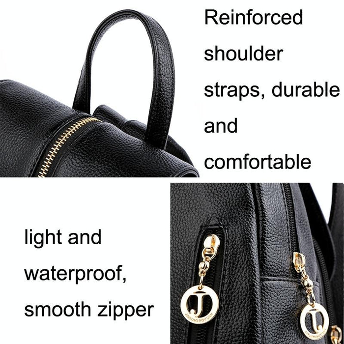 Leather Travel Backpack - Anti-theft Compact