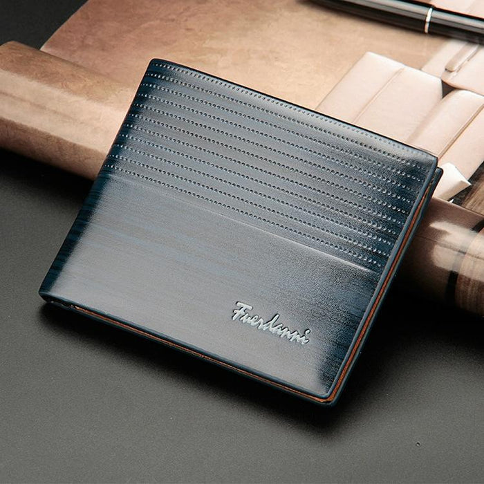 Kl017 Casual Short Embossed Wallet Horizontal Wallet For Men