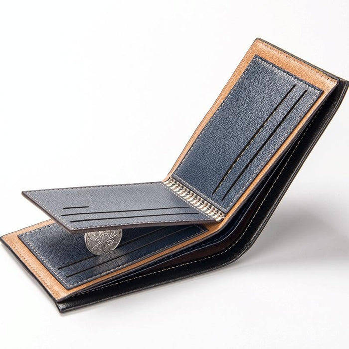 Kl017 Casual Short Embossed Wallet Horizontal Wallet For Men