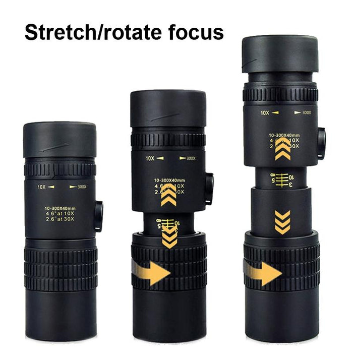 10-300X40 Monocular Hd Bak4 Prism Telescope - With Photo Holder & Tripod