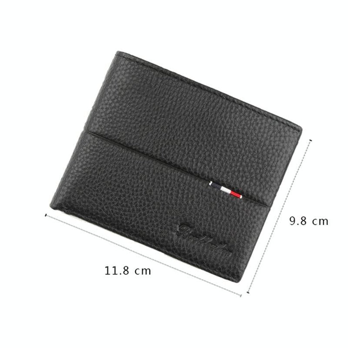 Rfid Men Short Wallet with Card Slots - Black
