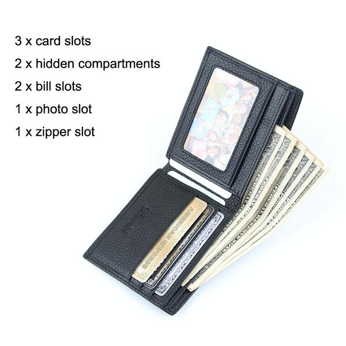 Rfid Men Short Wallet with Card Slots - Black