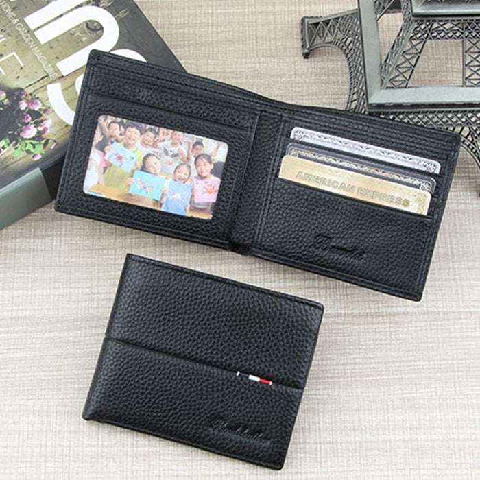 Rfid Men Short Wallet with Card Slots - Black