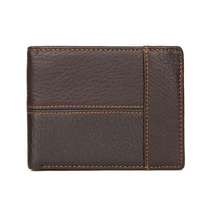 Retro Cowhide Leather Wallet Men's Short Portable