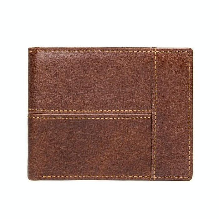 Retro Cowhide Leather Wallet Men's Short Portable