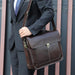Retro Cowhide Leather Briefcase for 15.6 Laptop