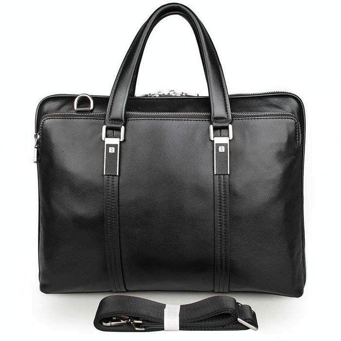 Lawyer Briefcase Messenger Bag in Business Cowhide Leather
