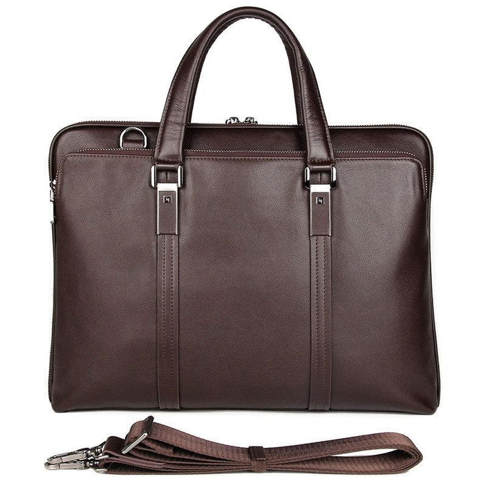 Lawyer Briefcase Messenger Bag in Business Cowhide Leather