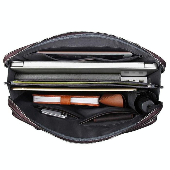 Lawyer Briefcase Messenger Bag in Business Cowhide Leather
