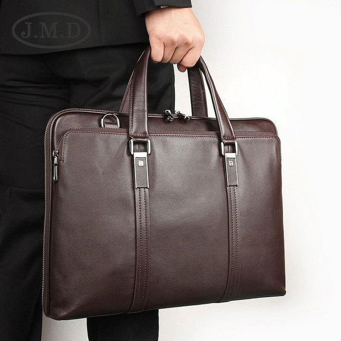 Lawyer Briefcase Messenger Bag in Business Cowhide Leather
