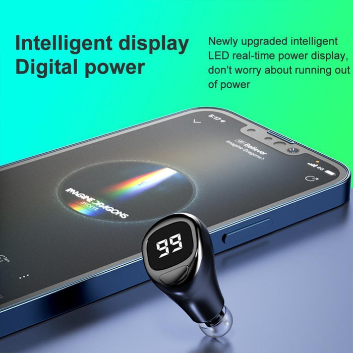 F6 Bluetooth Mini Invisible Ear Business Digital Display Earphone