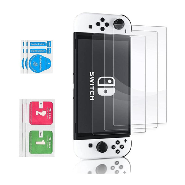 Switch Oled Console Bundle Crystal Shell Remote Tempered