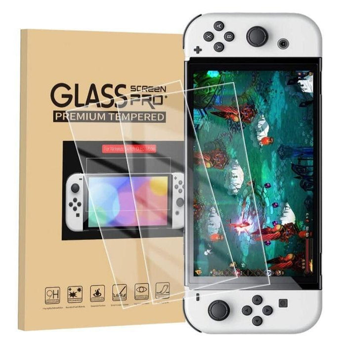 Switch Oled Console Bundle Crystal Shell Remote Tempered