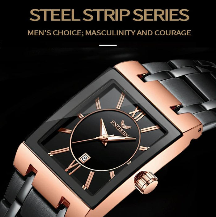 Waterproof Square Men Watch with Calendar - 50m