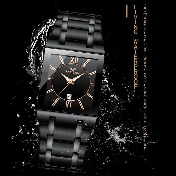 Waterproof Square Men Watch with Calendar - 50m