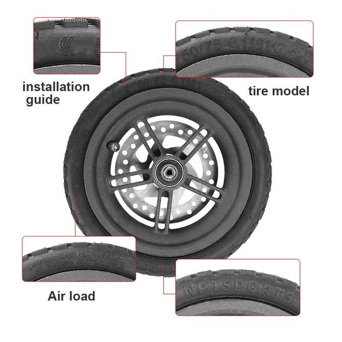 8.5 Inch Off-road Tubeless Vacuum Tire With Gas Nozzle