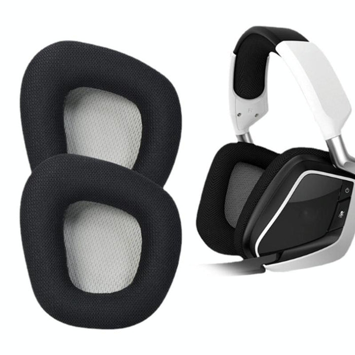 2 Pcs Replacement Earpads For Corsair Void Pro Elite - Black Protein Leather