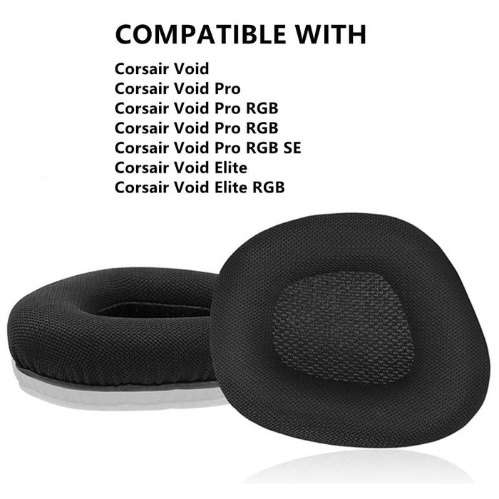 2 Pcs Replacement Earpads For Corsair Void Pro Elite - Gray Bottom Grid