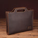 Vintage Leather Crossbody Briefcase - Dark Coffee