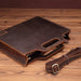 Vintage Leather Crossbody Briefcase - Dark Coffee