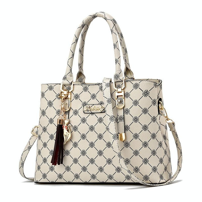 Spacious Print Handbag - Large Capacity