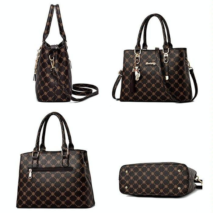 Spacious Print Handbag - Large Capacity