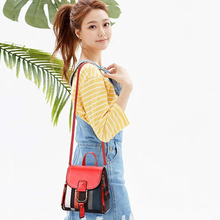 Stylish Ladies Leather Backpack - Soft Pu Material