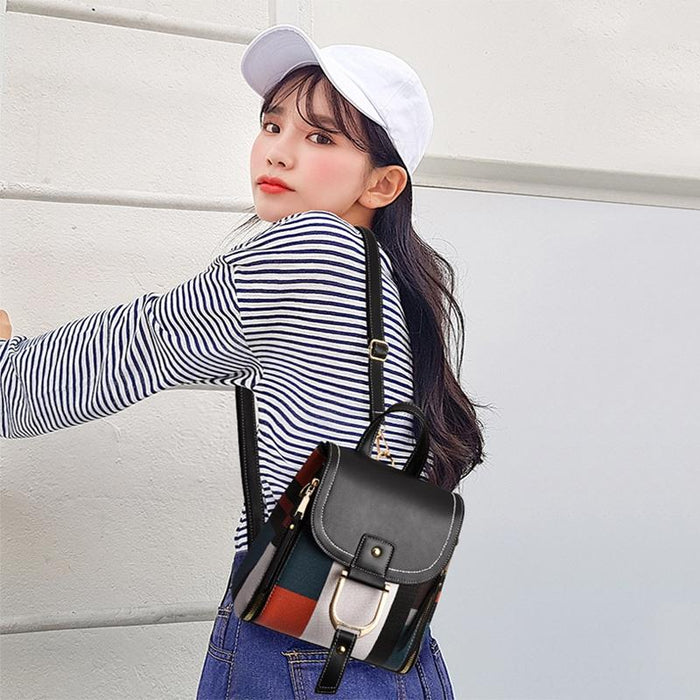 Stylish Ladies Leather Backpack - Soft Pu Material