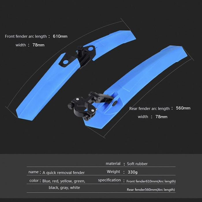 Green Quick Release Bike Mudguards 2632 Style