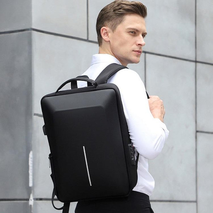 Anti-theft Hard Shell Backpack for Men with Alloy Frame