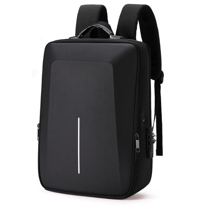 Anti-theft Hard Shell Backpack for Men - Black