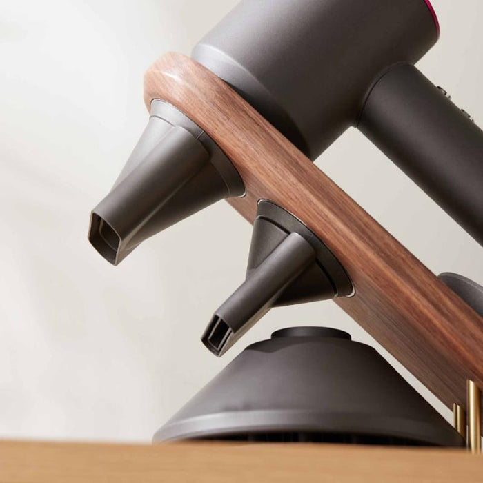 Solid Wood Hair Dryer Storage Bracket For Dyson Black Walnut