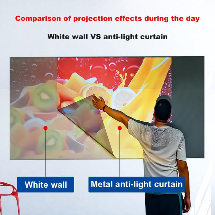 Folding Metal Anti-Light Hd Projection Curtain - Size 100 Inch 4:3 205X148Cm