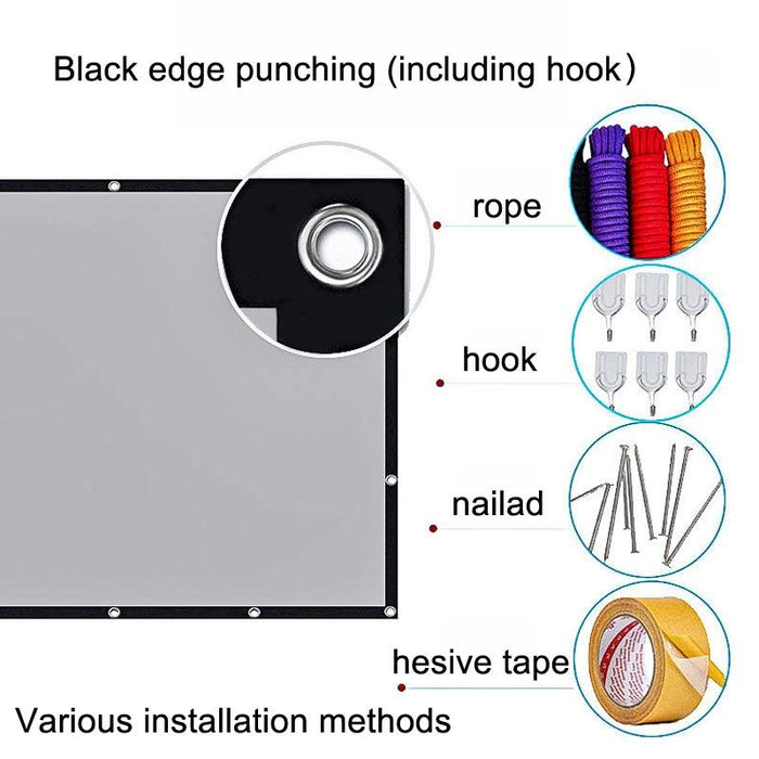 72 Folding Anti-light Projection Curtain - 16 9 159x90cm