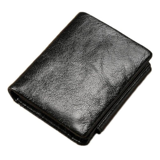 Rfid Genuine Leather Tri Fold Mens Wallet