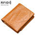 Rfid Genuine Leather Tri Fold Mens Wallet