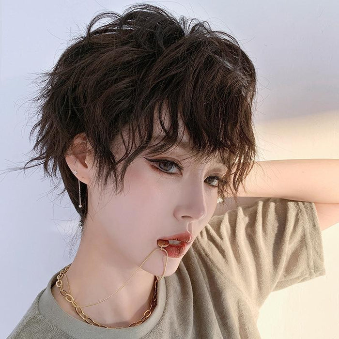 Tea Fluffy Full Head Wig For Women