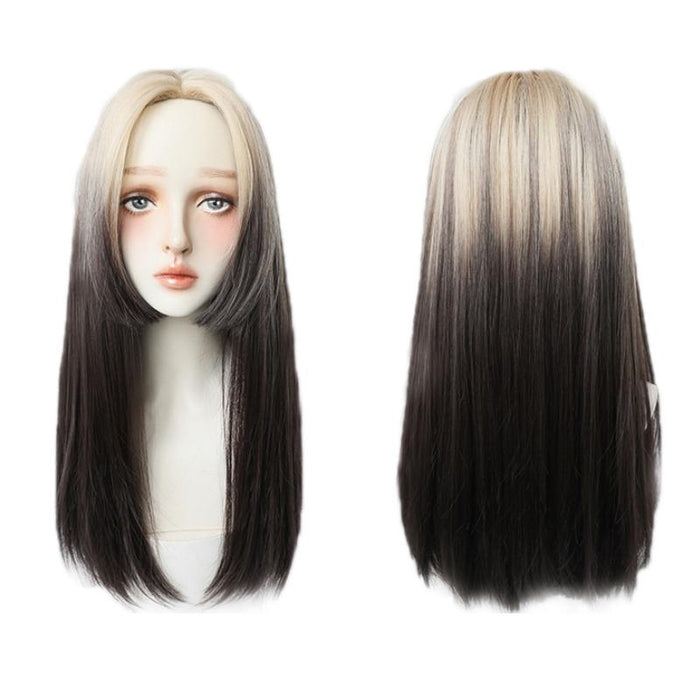 60Cm Gold Gradient Princess Cut Wig