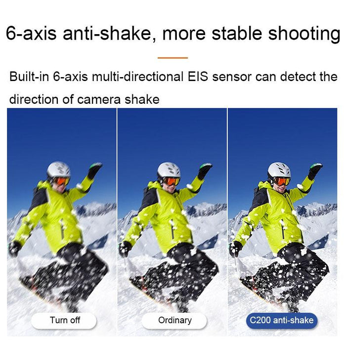 C200 4K Face Recognition Wifi Anti-Shake Outdoor Cycling Waterproof Sports Camera