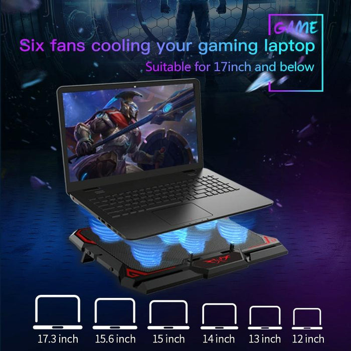 17 Gaming Laptop Cooler With 6 Fans And Usb Ports