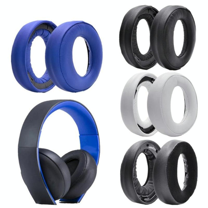 2 Pcs Headphone Sponge Cover For Sony Ps3 Ps4 7.1 Gold - Blue Headband