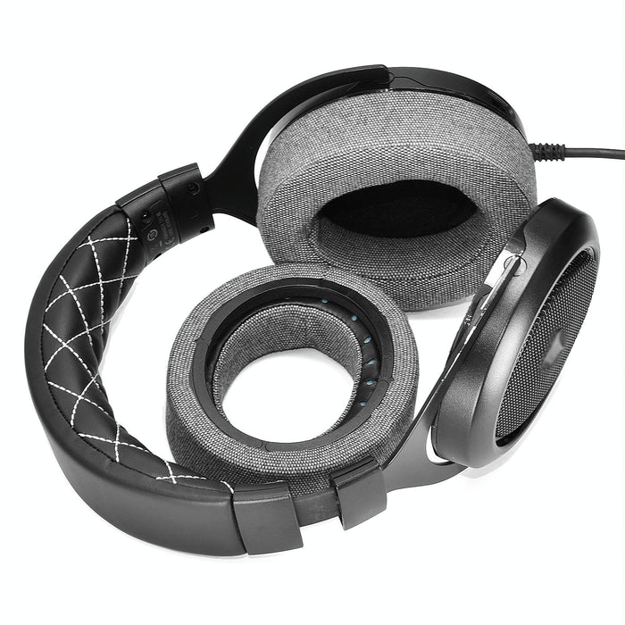 2Pcs Earmuffs Earpads For Corsair Hs50 Pro Hs60 Pro Hs70 Pro Grey Linen Thickened