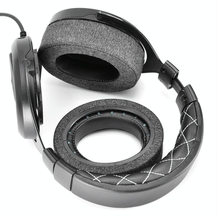 2Pcs Earmuffs Earpads For Corsair Hs50 Pro Hs60 Pro Hs70 Pro Gray Linen & Leather