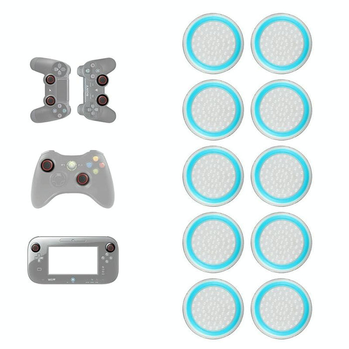 10 Pcs Gamepad Silicone Luminous Button Cap Rocker Cap For Ps5/Ps4/Ps3/One/360/Pro/Series X/S