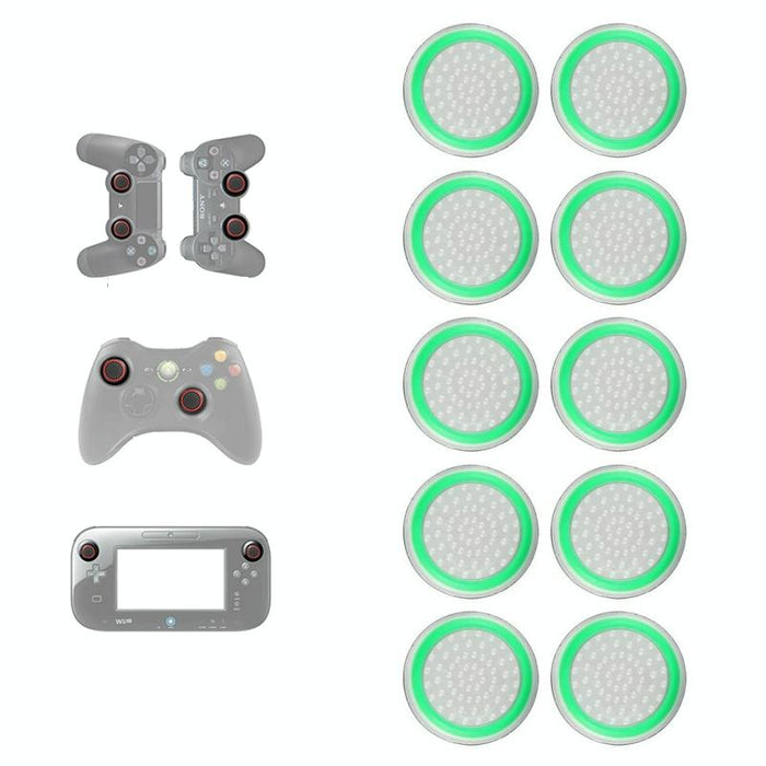 10 Pcs Gamepad Silicone Luminous Button Cap Rocker Cap For Ps5/Ps4/Ps3/One/360/Pro/Series X/S