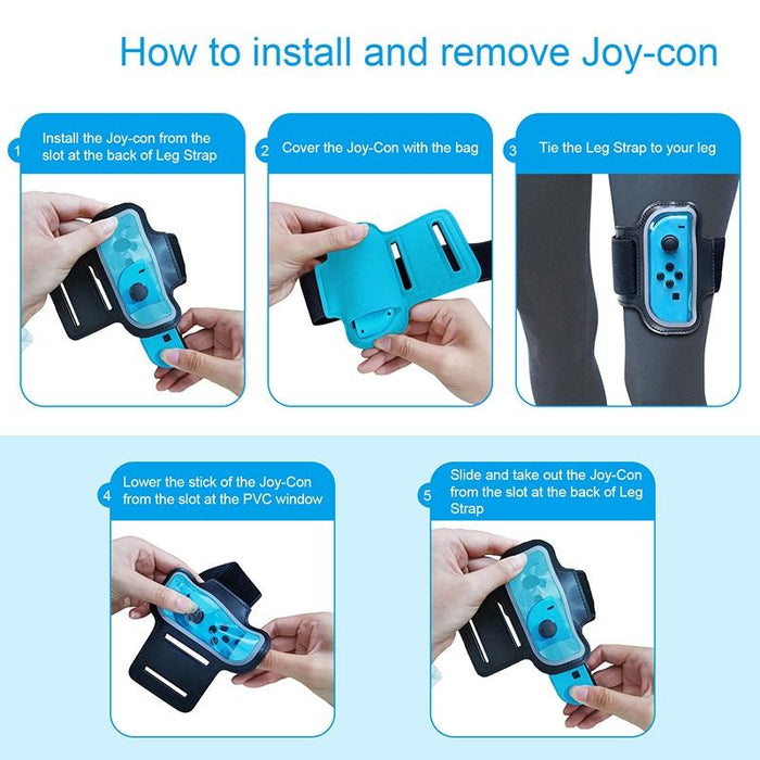 Pack Of 2 Joy Con Leg Straps For Nintendo Switch