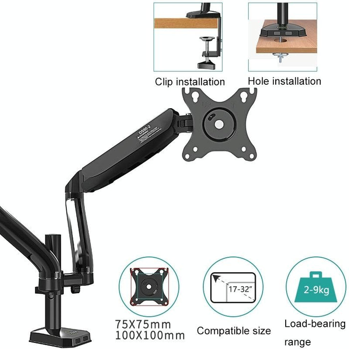 Computer Monitor Desktop Double Screen Air Pressure Lifting