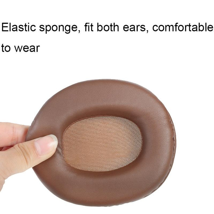 2 Pcs Headset Sponge Earmuffs For Sony Mdr-7506 / V6 / 900St - Brown Stitching