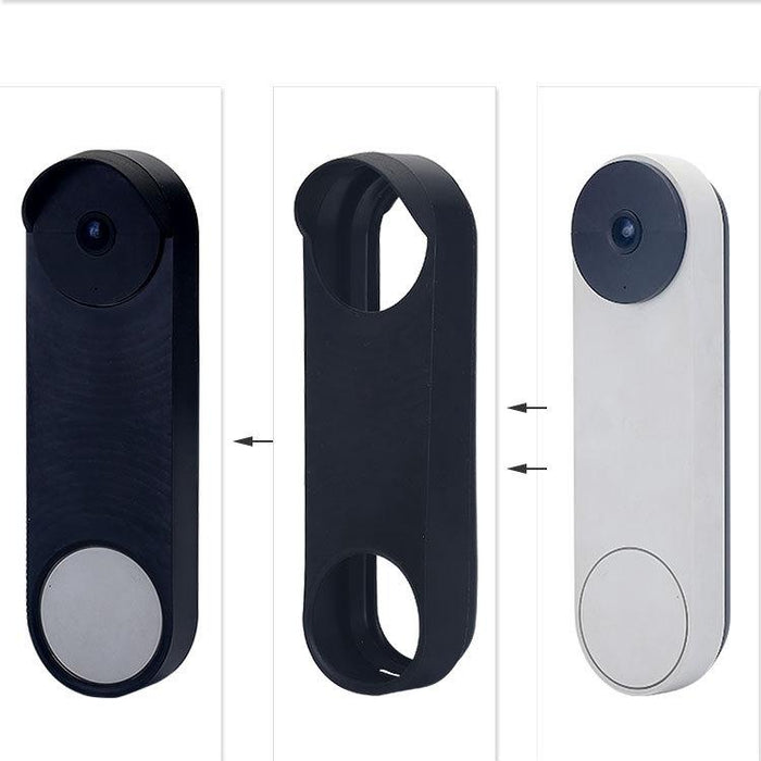 Doorbell Silicone Protective Cover For Google Nest Hellodoorbell Battery Version Black